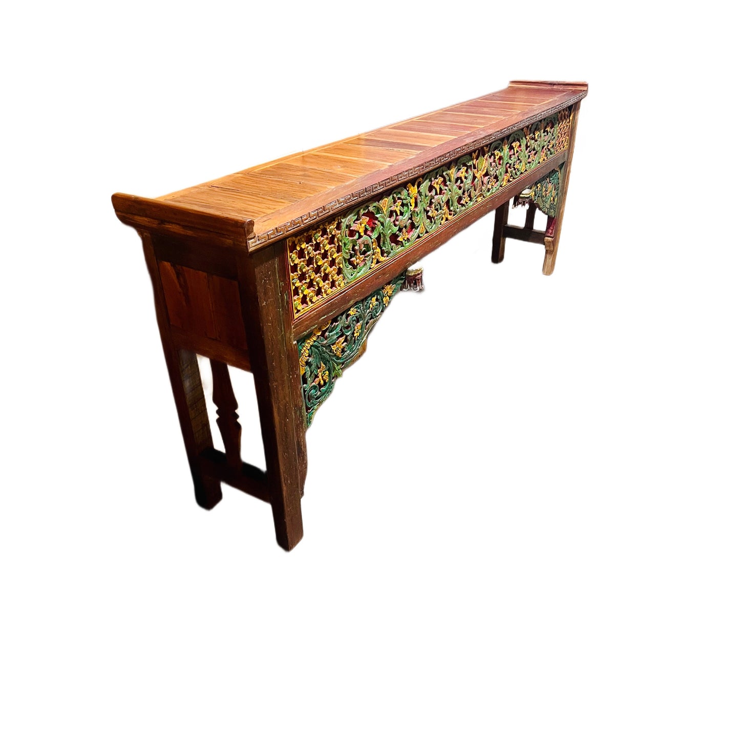Handcrafted Teak Arch console table, Reclaimed Console Table, Carved Wood Media Stand, Architectural archway console